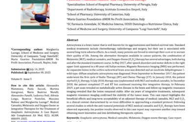Medical Cannabis, Melatonin and Oxygen- Ozone as Integrative Therapies for the Treatment of Anaplastic Astrocytoma: A Case Report